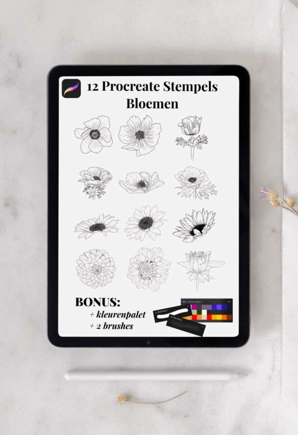 Procreate bloemenstempels