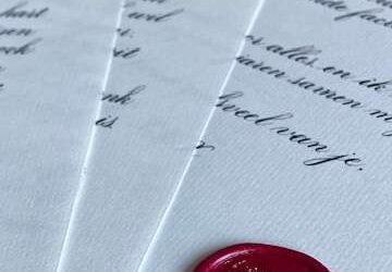 Een liefdesbrief in kalligrafie