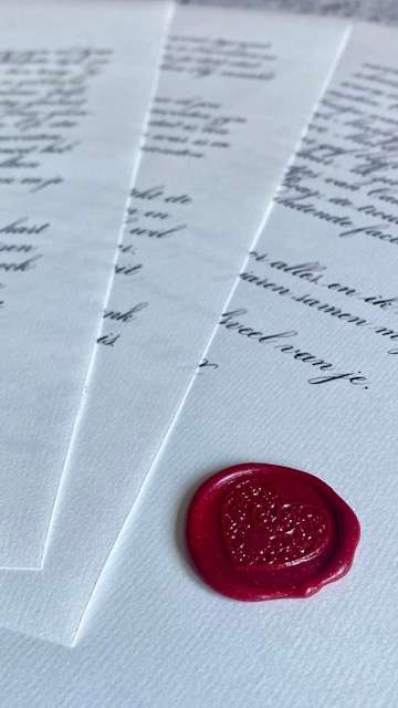 Een liefdesbrief in kalligrafie